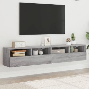 Mueble de salón para TV vidaXL 2 uds madera ingeniería gris Sonoma 80x30x30 cm