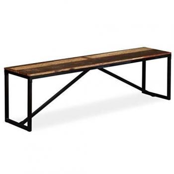 vidaXL Banco 160x35x45 cm Madera Reciclada Taburete Banquillo Asiento Silla