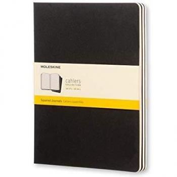 Squared Cahier: Extra Large, Black, 3 Pack