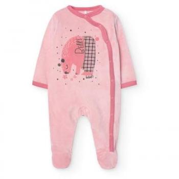 Pelele de bebé niña de terciopelo con manga larga Boboli