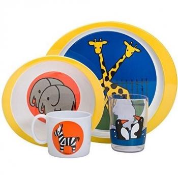 Rosti Mepal 108315065201 - Vajilla infantil de 4 piezas, diseño zoo