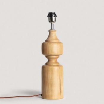 Base Lámpara de Mesa Madera Sansa Iluzzia Natural Decorativa