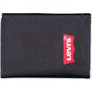 Levi's Batwing Trifold Cartera Vertical Negra con Monedero