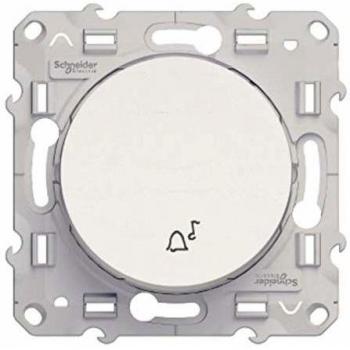 Schneider Electric S520246 Pulsador Símbolo Timbre, Blanco