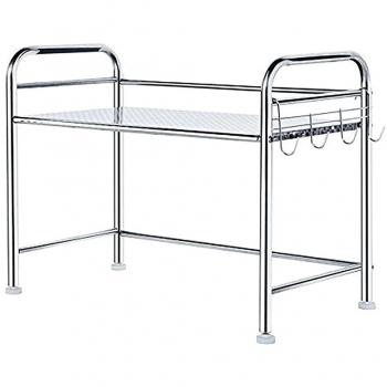 YOMYM Estante De Estantería De Almacenamiento Estante y de Acero Inoxidable Uso Múltiple para Cocina Microondas A16