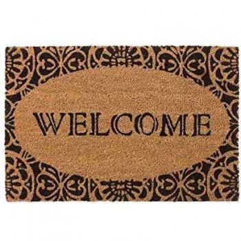 Felpudo de Flores Welcome de Fibra de Coco Natural de 40x60 cm - LOLAhome