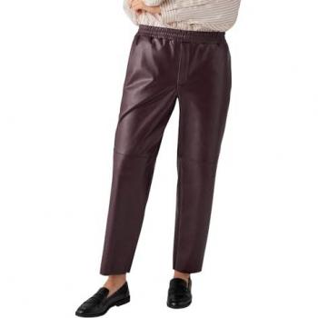 Pantalón Térmico Ancho Efecto Piel Burdeos Ysabel Mora