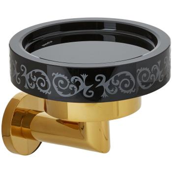 Pomdor - Jabonera Pure pvd Oro 24 - Negro Deco Heritage