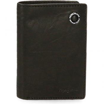 Cartera Pepe Jeans Badge vertical con monedero Negro