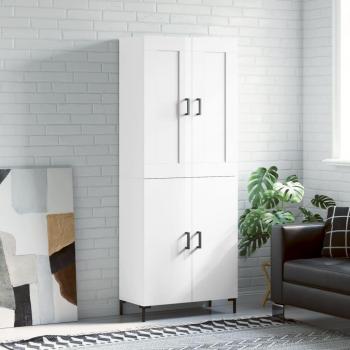 Armario aparador alto blanco pulido 69,5x34x180 cm madera multicapa contrachapada brillo