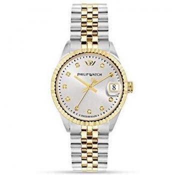 Reloj Elegante Philip Watch Moda Mujer R8253597525 - Resistente al Agua y con Correa de Piel Marrón y Caja de Oro 18 kt