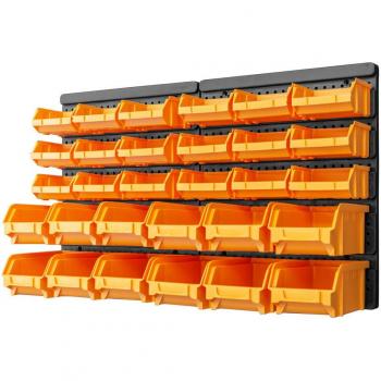 Kit de Almacenaje 32 Piezas con Paneles de Pared Amarillo y Negro
