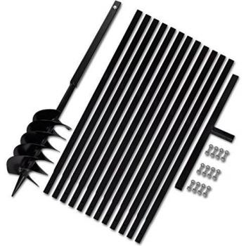vidaXL Taladro de Tierra con Mango 150 mm con un Tubo de Extensión 13 m Acero