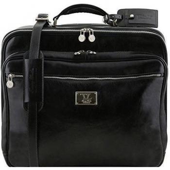 Tuscany Leather Varsavia - Bolso pilota en piel con dos ruedas - TL141454