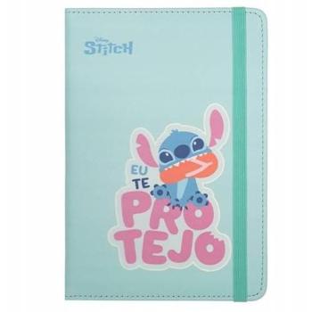 Cuaderno A5 Turquesa con Banda Elástica Stitch 80 Hojas
