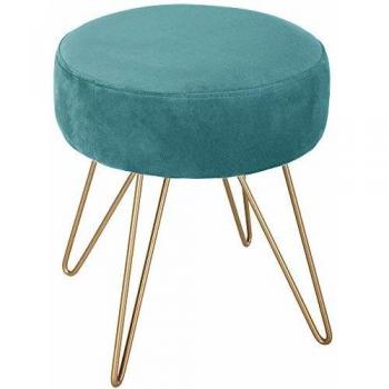 Taburete Atmosphera Verde de Poliéster, Hierro, Espuma y MDF 35x40cm