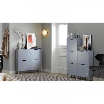 Zapatero Estrecho SoBuy FSR151-H-HG con 3 Solapas Organizador para Zapatos de Entrada, dimensiones 50 x 19 x 129 cm, color Gris