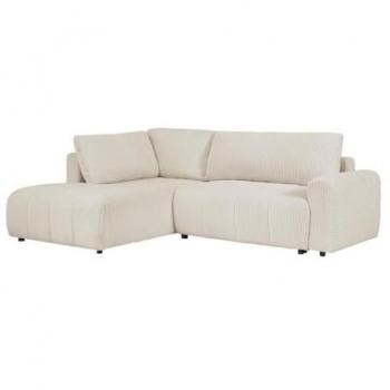 Sofá cama rinconera izquierda de pana beige RICIA
