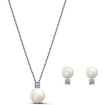 Swarovski Conjunto Treasure Pearl, blanco, baño de rodio
