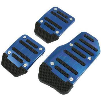 TOOGOO(R) 3 pcs Negro Azul Plastico Metal Pedal Antideslizante Carcasas Set para El Coche