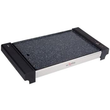 Plancha de Asar Jata JEGR3000, Eléctrica 2700W, Antiadherente Pfluon Granite Black, 48 x 32 cm, Control Electrónico y Fácil Limpieza
