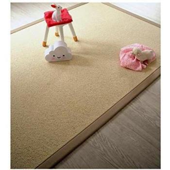 Alfombra de Pura Lana Latoon Écru con Borde de Algodón Grège - 160 x 230 cm