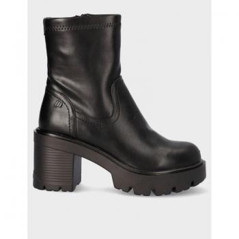 Botines Mustang 52889 para Mujer, Color Negro, Talla 38, con Caña Elástica, Plataforma y Tacón Bloque de 7cm