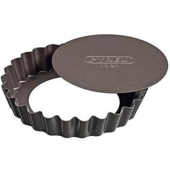 Set de 4 Moldes para Tartaletas Pyrex Asimetría Desmontables Acero Inoxidable Diámetro 10 cm
