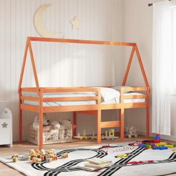 Techo de cama infantil madera maciza pino marrón 209x85,5x88 cm Vidaxl Marrón