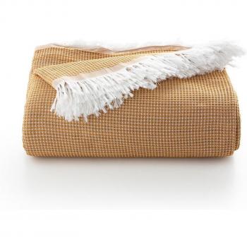 Colcha multiusos cama y sofa. Plaid foulard cubrecama mantas de sofa suave y transpirable algodón nido de abeja
