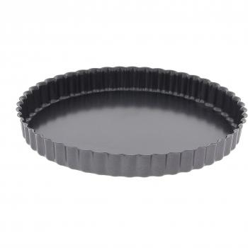 Molde para tarta canelado de 20 cm en acero antiadherente con fondo fijo