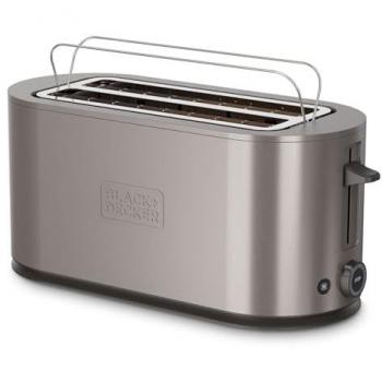 Tostadora Extra Grande Black & Decker ES9600180B - 1500W, 260x42mm Ranuras, 7 Niveles de Tostado, 6 Bandas de Mica Incandescente,