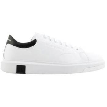 Zapatillas de Piel Armani Exchange para Hombre - Modelo Action, Blancas, Bajas, con Logo y Cordones