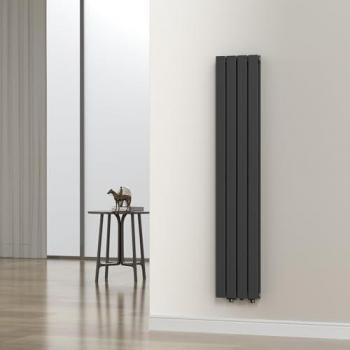 Radiador de Panel Doble Capa Plano de Acero 160x30 cm - Negro 1006W