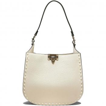 Valentino Garavani Women's Rockstud Hobo Bag in White | Size UNI | 4W2B0N04FQY098