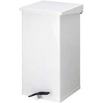 Contenedor de residuos con pedal 45L, dimensiones 300x450x300 mm, color blanco