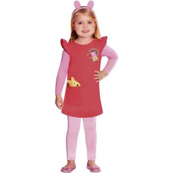 Disfraz infantil Peppa Pig con Vestido Rojo para Niñas (2-3 años)