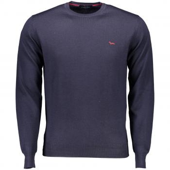 Harmont & Blaine Men's Blue Wool Sweater with Logo, Size 2XL