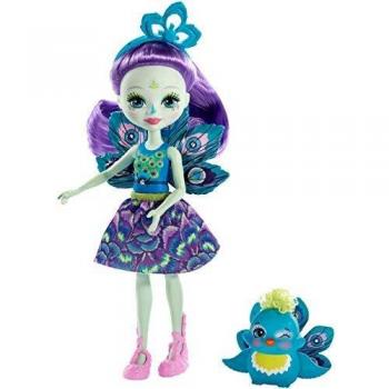Enchantimals Patter Peacock y Flap, muñeca con mascota