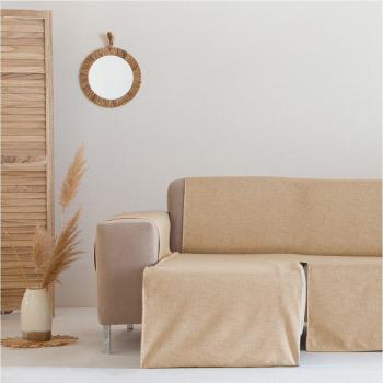 Funda de sofá chaise longue izquierdo impermeable crudo