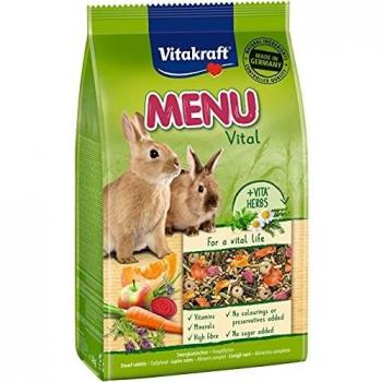 Vitakraft - Alimento Premium Vital para Conejos Enanos con Cereales, Manzanas y Verduras - 3 kg