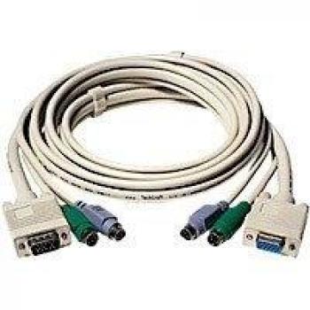 Value KVM-Cable, 1.8m - Switch KVM (1.8m, Negro, D-Sub + 2X PS/2, D-Sub