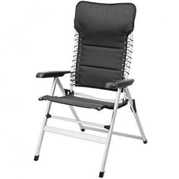 Silla de camping Campart Travel CH-0596 – Acolchada – Cordón elástico – Gris oscuro