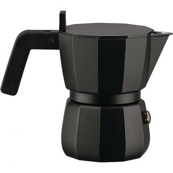 Cafetera Espresso Moka 1 Taza Negra de Aluminio - Diseño David Chipperfield