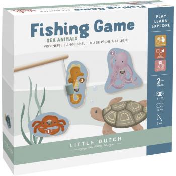 Juego de Pesca de Madera Little Dutch - Incluye cañas de pescar, peces magnéticos, recomendado para niños desde los 2 años