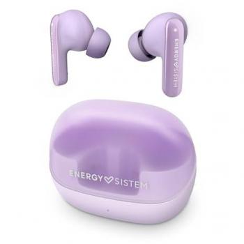 Energy Sistem Serenity ANC Auriculares True Wireless Morados con cancelación de ruido, 4 micrófonos, Bluetooth 5.3, plástico reciclado, 25 horas de batería y certificado IPX4