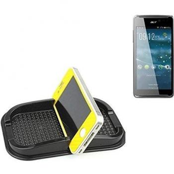 Montaje autoadhesivo de goma para el salpicadero / escritorio, adecuado para ACER Liquid E600 Plus, negro. Incl. Compartimento de almacenamiento para vasos, monedas, llaves, etc. titular salpicadero, titular Smartphone móvil titular de teléfono, taza, s