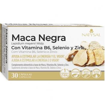 Natysal Maca Negra con Vitamina B6, Selenio y Zinc 30 Cápsulas