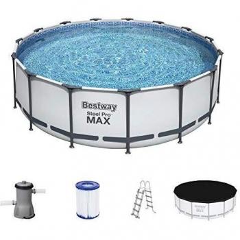 Piscina Bestway Steel Pro Max Redonda 457x122 cm con Bomba de Filtro y Estructura de Acero