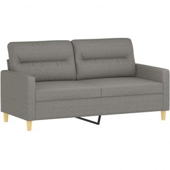 vidaXL 140 cm Dark Grey Fabric 2-Seater Sofa